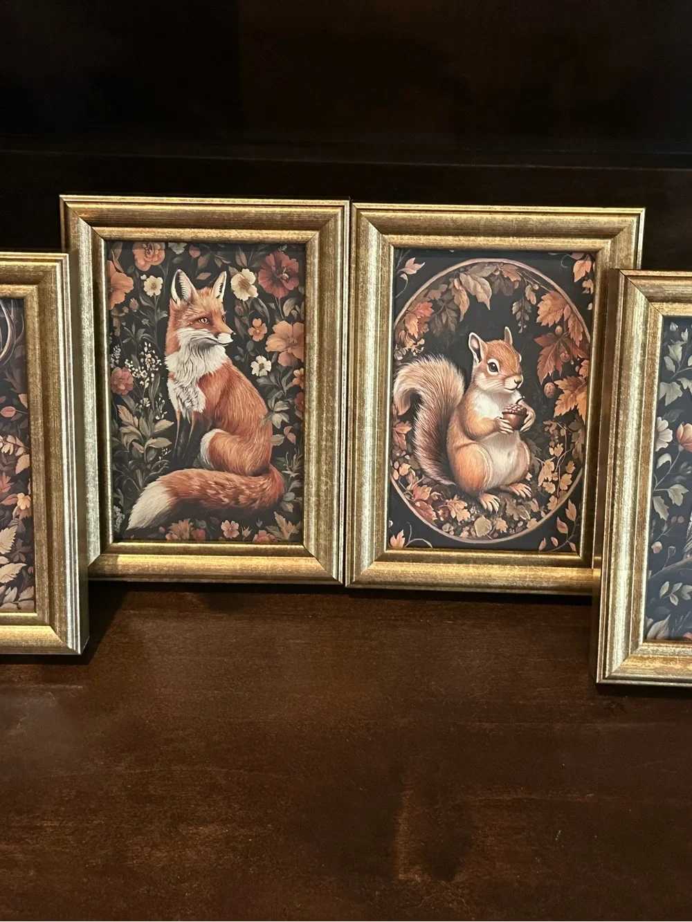 PICK ANY 2! Fall Leaves Flowers Owl Fox Deer Squirrel Wood Decor Frame Pictures